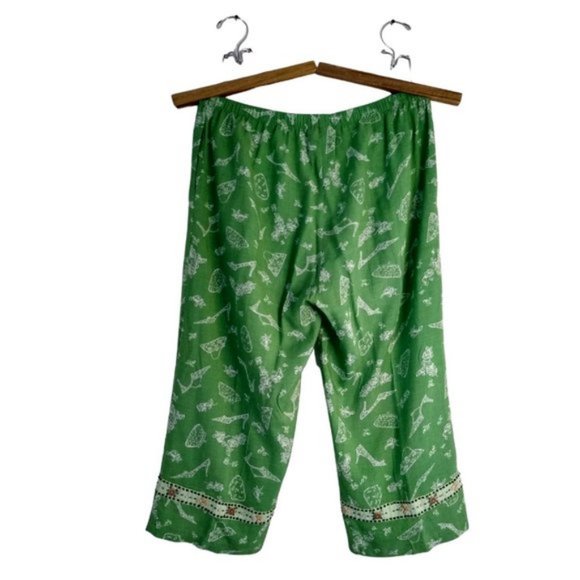 Ashlyn Kate Palazzo Pants Capri Print Green - Picture 4 of 10